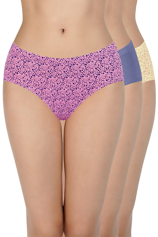 100% Cotton Hipster Panty Pack (Pack of 3) - D016 - Multi