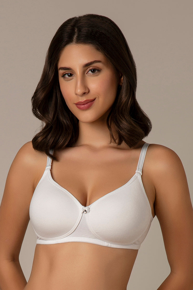 Marlon Non-Wired Comfort Bra - Soft Cup Embroidered Wireless Bra For Everyday Wear