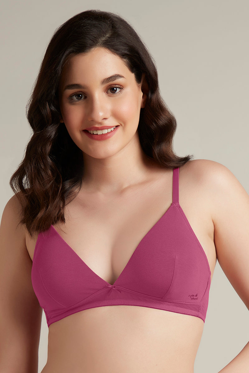 Trendy Plunge Padded Non-Wired Cotton Bra Malaga
