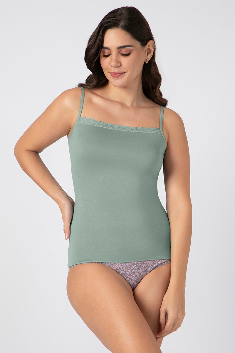 Buy Modal Lace Camisole - Iceberg Green | amanté