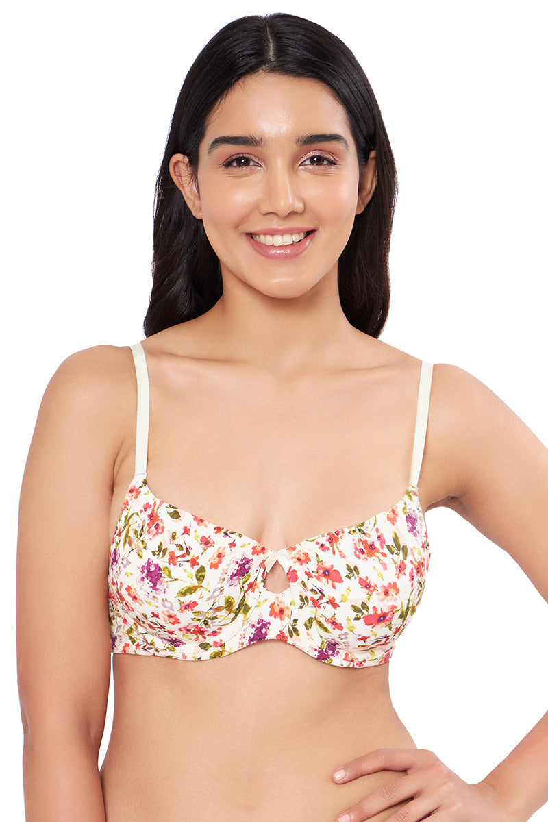 Elegant Dream Padded Wired T-shirt Bra - Watercolour Ditsy Floral