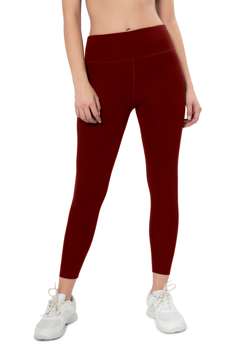Energize High Rise Active Leggings Burgundy