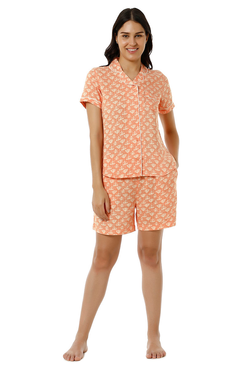 Buy Sleep Shorts Set Lotus Print amanté