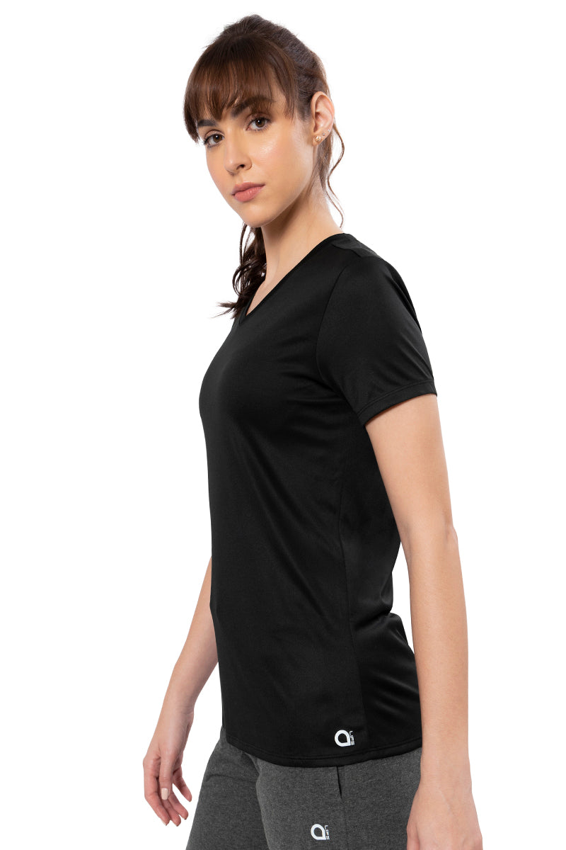 Energize Short Sleeve V-Neck Active T-Shirt - Jet Black