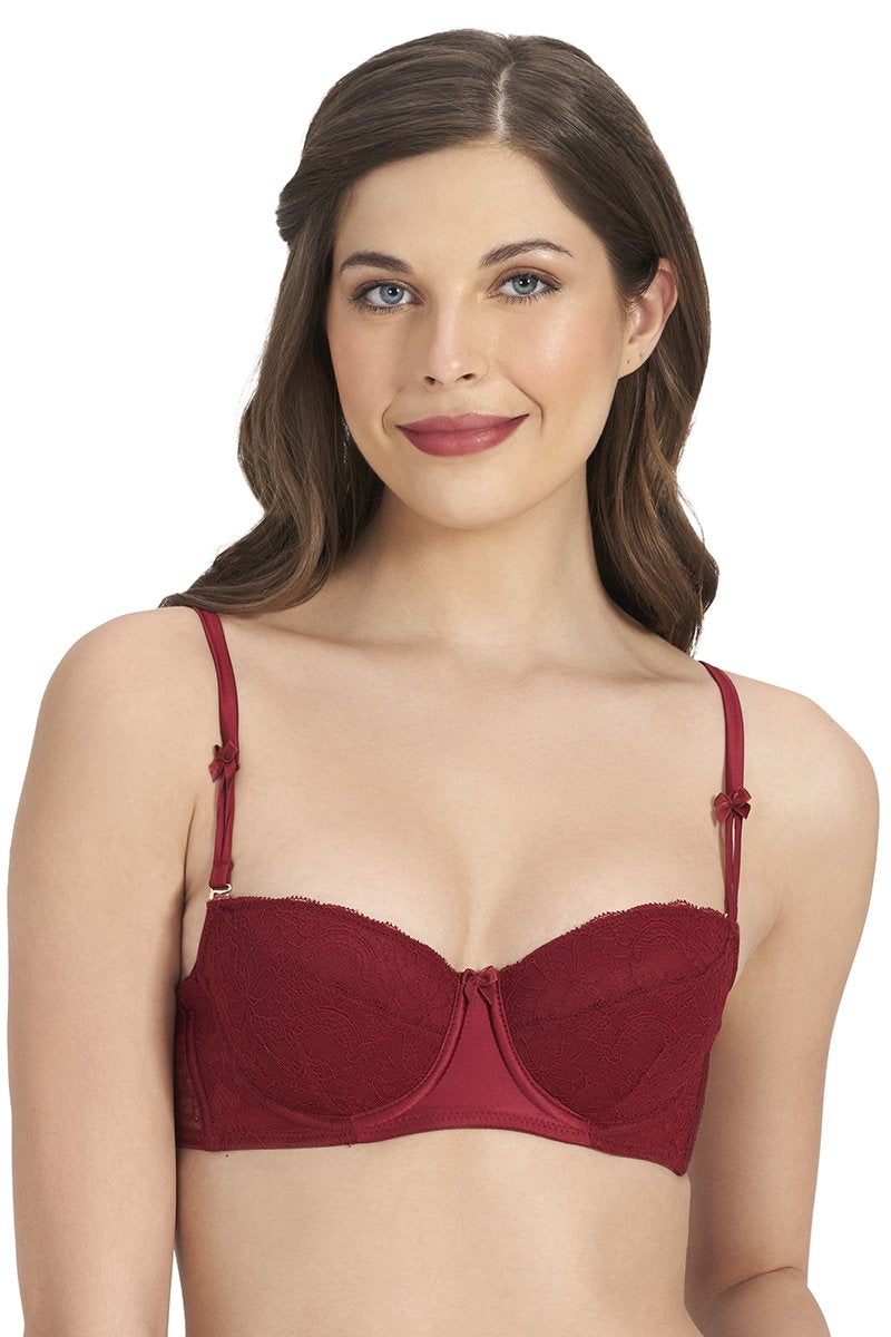 Eternal Bliss Beautiful Dreamer Padded Wired Balconette Bra Henna