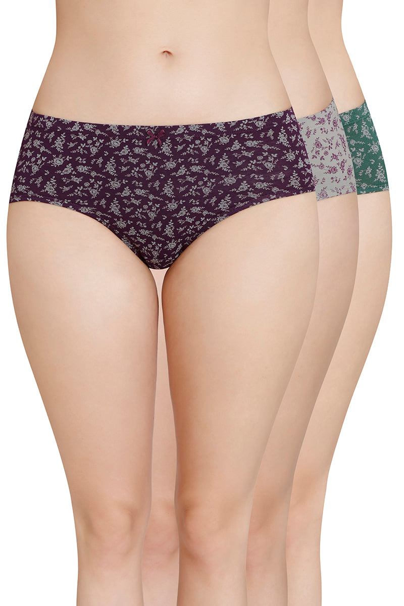 Women Underpants Mid Waist Elastic Solid Color Soft Breathable