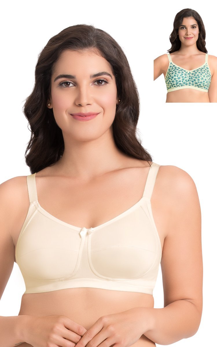 Ultimo Essential Cotton Non-Padded Non-Wired Bra (Pack of 2) - Whtsmke