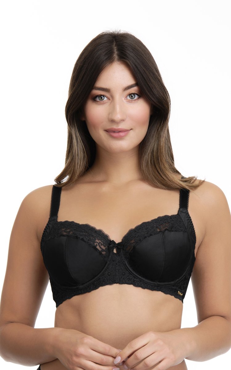 Floral Lace Underwire Bra Full Coverage Non-Padded Balconette
