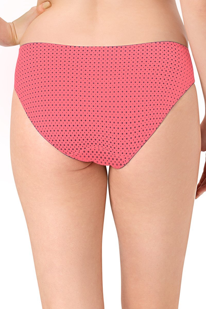 Delicate Dots Bikini Panty - Sun Coral-Blue Pr