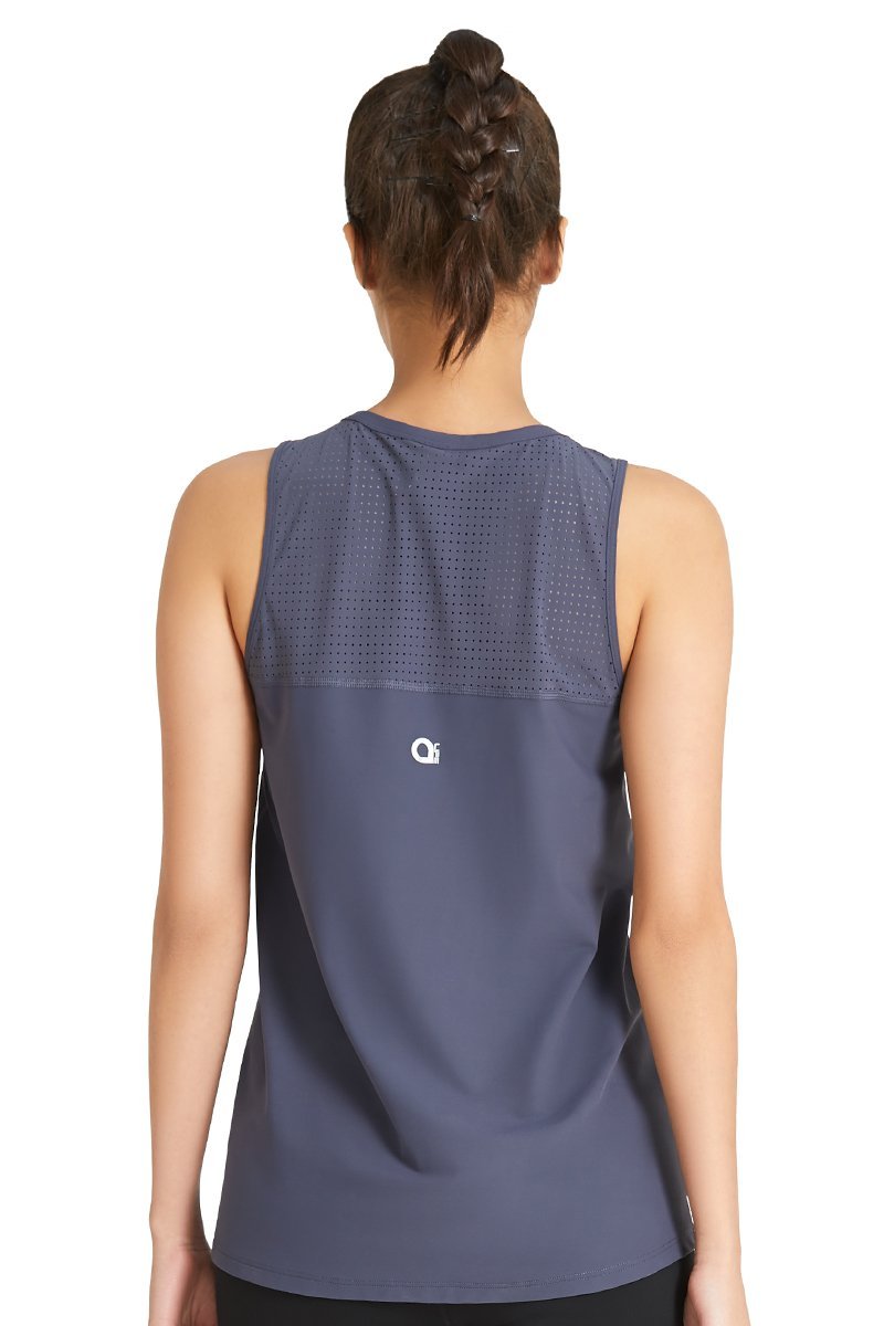 Smooth and Seamless Fitness Tank Top - Anchor Grey