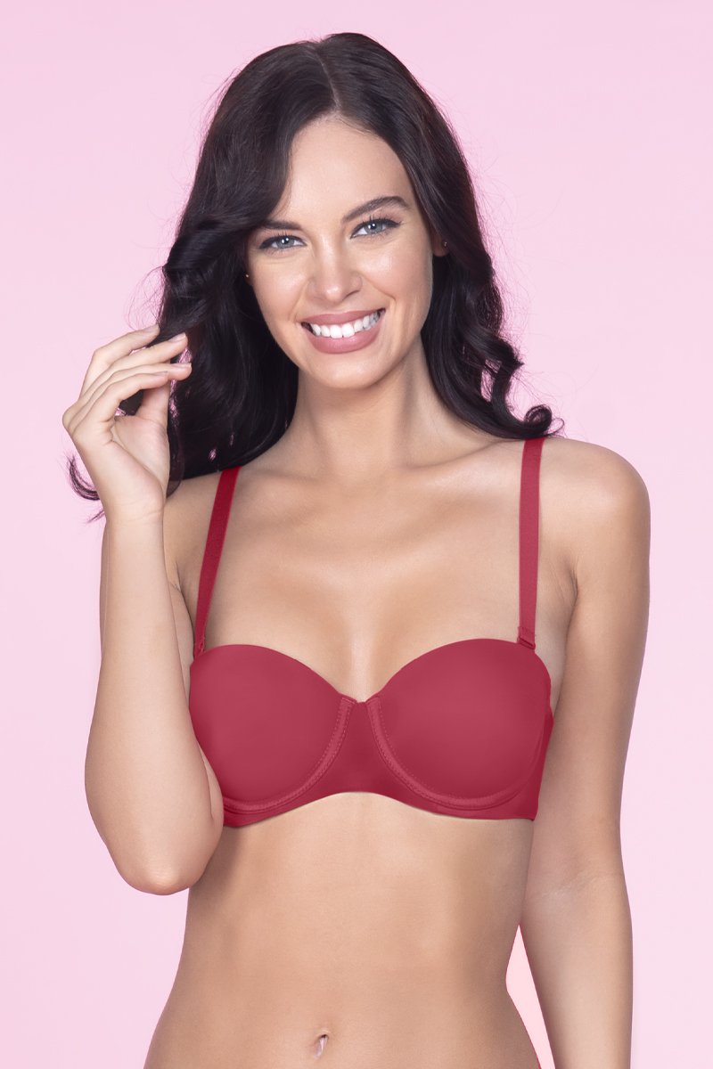 Buy Multiway Padded Wired Bra, Festive Red Color Bra