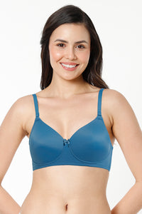 Smooth Charm Padded Non-Wired T-Shirt Bra - Blue Sapphire - color option