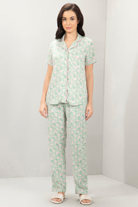 Half-Sleeves Sleep PJ Set - Frosty Floral Print - color option