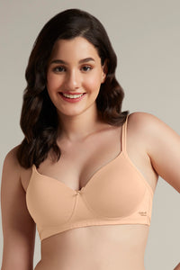 Simply Soft Padded Non-Wired Cotton Bra - Sandalwood - color option