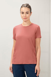 Flaunt Short Sleeve Round Neck Workout T-Shirt - Brick Dust - color option