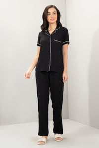 Half-Sleeves Sleep PJ Set - Black - color option