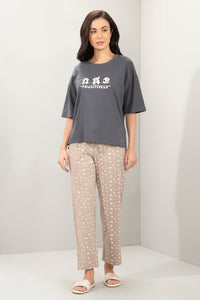 Lounge Laze PJ Set - Brown Puppy Print - color option