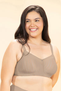 Contoured Comfort Non-Padded Non-Wired Support Bra - Seasame - color option