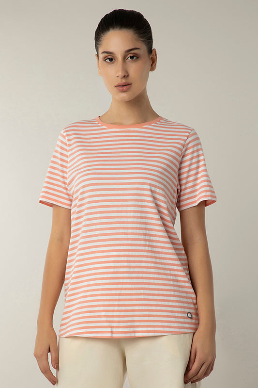 Essential Stripe Tee - Plum Stripes