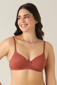 Smooth Charm Padded Wirefree Bra - Mahgony thumbnail 1