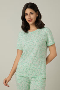 Scoop Neck Sleep Tee - Ditsy Misty Print - color option