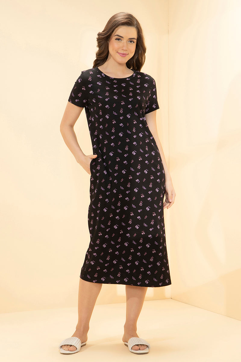 Lounge Laze Dress - Orchid Floral Print - Image 1 of 7