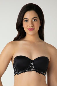 Femme Lace Padded Wired Multiway Bra - Black thumbnail 1