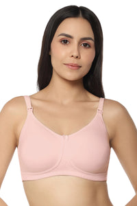 Maternity Non-padded Non-wired Cotton Bra - Blush Pink thumbnail 1