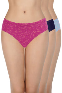 100% Cotton Bikini Panty Pack (Pack of 3) - D008 - Multi - color option