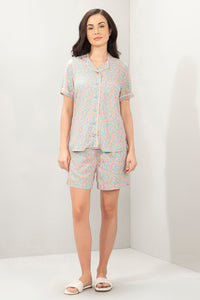 Sleep Shorts Set - Peach Leaf Print - color option