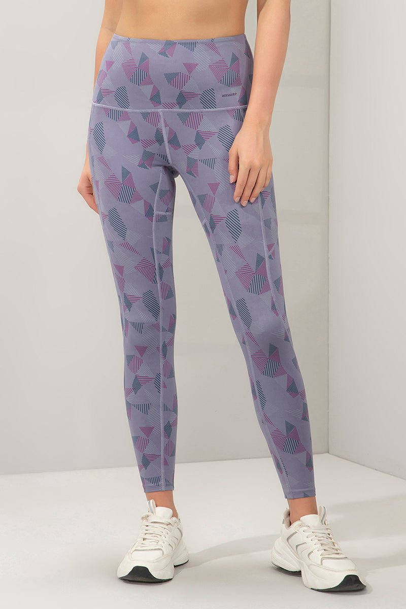 Flaunt Fashion Tights - Stripy Geo Print