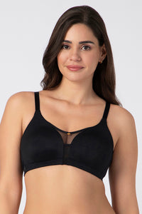 Chic Smooth Non-Padded Non-Wired Minimizer Bra - Black thumbnail 1