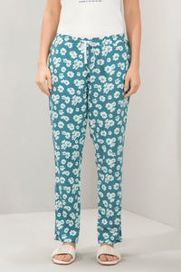 Full Length Pyjama Bottom - Storm Blue Floral Print - color option