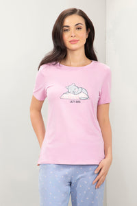 Scoop Neck Sleep Tee - Lazy Days Print - color option