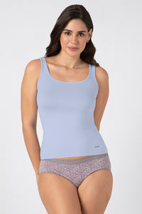 Broad Straps Body Hugging Modal Vest - Halogen Blue thumbnail 1