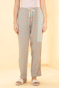Full Length Pyjama Bottom - Peach Leaf Print - color option