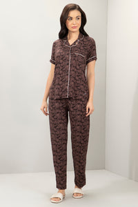 Half-Sleeves Sleep PJ Set - Burlwood Floral Print - color option