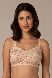 Dreamy comfort Non-Padded Non-Wired Cotton Bra - Daisy Print - color option