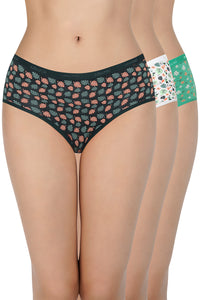 Printed Low Rise Assorted Hipster Panties (Pack of 3 Colors & Prints May Vary) thumbnail 1