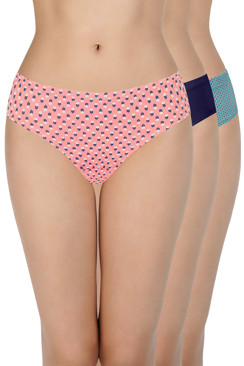 100% Cotton Bikini Panty Pack (Pack of 3) - D010 - Multi