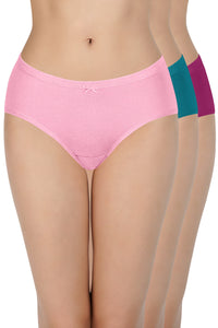 Insert Elastic Waistband Hipster Solid Assorted Panty (Pack of 3 Colors & Prints May Vary) thumbnail 1