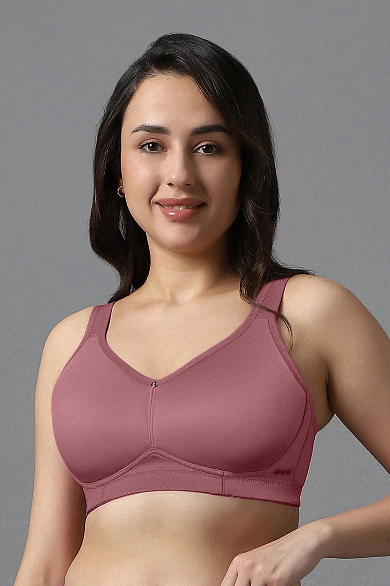 Airy Padded Non-wired Support Bra - Mesa Rose