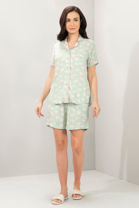 Sleep Shorts Set - Seafoam Green Floral Print - color option