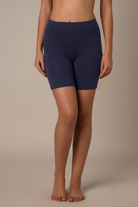 Smooth Mid-thigh Cotton Shortie Liner - Midnight - color option