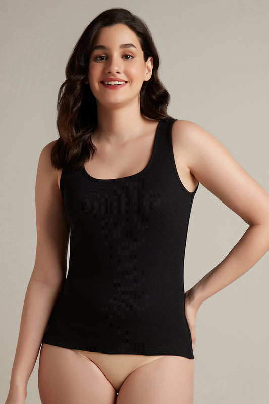 Rib Tank top - Black