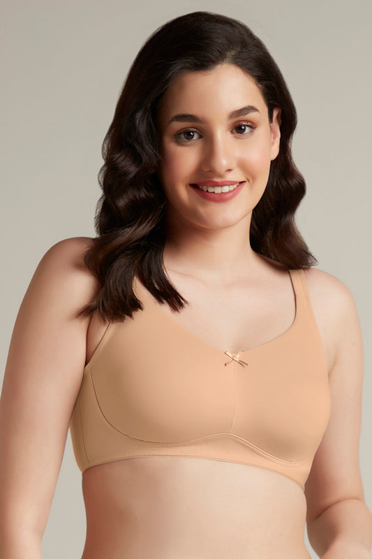 Dreamy comfort Non-Padded Non-Wired Cotton Bra - Sandalwood
