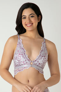 Femme Lace Padded Non-Wired Demi Bra - Thistle thumbnail 1