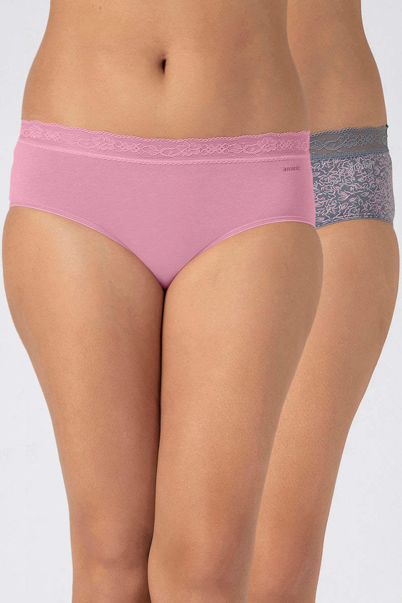Lace Waistband Hipster Panty (Pack of 2 Prints & Colors May Vary) - Mixed Assorted - Image 4 of 10