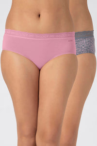 Lace Waistband Hipster Panty (Pack of 2 Prints & Colors May Vary) - Mixed Assorted thumbnail 4