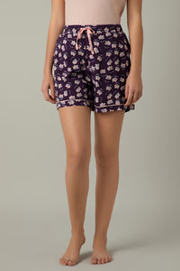 Sleep Shorts - Shadow Purple Floral Print - color option
